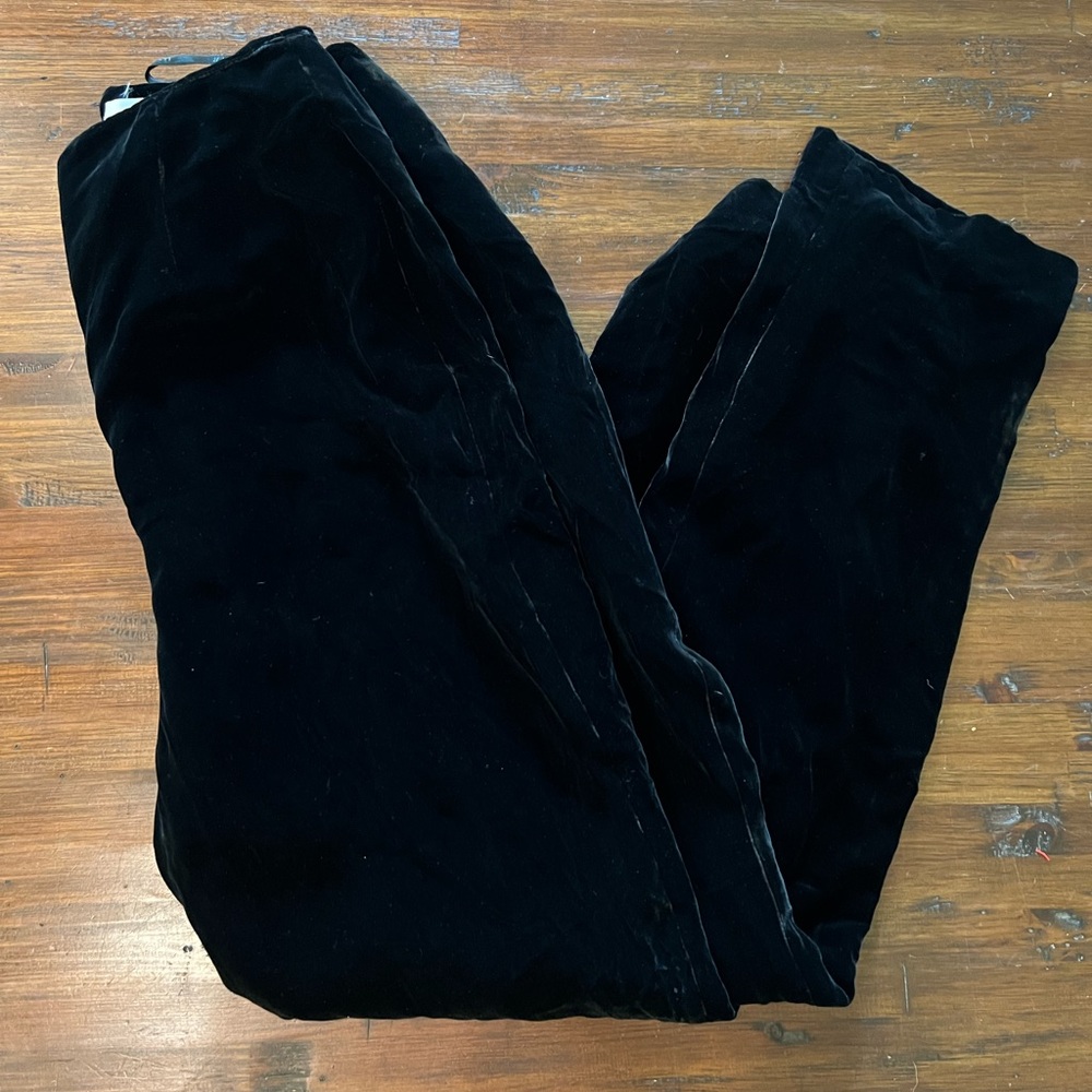 Vintage Oscar de la Renta Velvet Zip High Waist Cigarette Pants